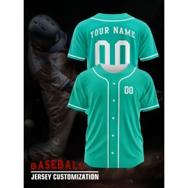 [Polyester Jersey] 100% Polyester Customizable Youngsters Baseball Jersey | Breathable & Washable, All-Over Print, Loose Fit, Sports & Casual Style for Boys & Girls - Perfect for Parties, Beach, Festive Occasions, Party Attire|Sporty Outfit