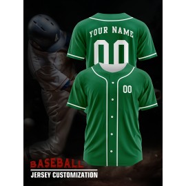 [Polyester Jersey] 100% Polyester Customizable Youngsters Baseball Jersey | Breathable & Washable, All-Over Print, Loose Fit, Sports & Casual Style for Boys & Girls - Perfect for Parties, Beach, Festive Occasions, Party Attire|Sporty Outfit