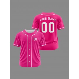 [Polyester Jersey] 100% Polyester Customizable Youngsters Baseball Jersey | Breathable & Washable, All-Over Print, Loose Fit, Sports & Casual Style for Boys & Girls - Perfect for Parties, Beach, Festive Occasions, Party Attire|Sporty Outfit