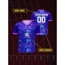 [Customizable Soccer Shirt] Customizable V-Neck Youngsters's Soccer Shirt | Comfortable Fit, Sports & Casual Outdoor Running Top | Personalized Name and Number
