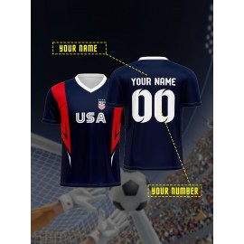 [Customizable Soccer Jersey] Comfort Fit Customizable Youngsters' Soccer Jersey | V-Neck, Name & Number, Perfect for Sports & Casual Wear