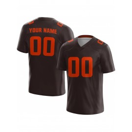 Customized Football Jersey - Personalized Team Name & Number, V-Neck Sportswear, Lightweight Summer Football Shirt with Bold Print, Casual or Team Uniform for Sports & Casual Wear