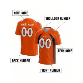 Customized Football Jersey - Personalized Team Name & Number, V-Neck Sportswear, Lightweight Summer Football Shirt with Bold Print, Casual or Team Uniform for Sports & Casual Wear