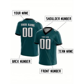 Customized Football Jersey - Personalized Team Name & Number, V-Neck Sportswear, Lightweight Summer Football Shirt with Bold Print, Casual or Team Uniform for Sports & Casual Wear