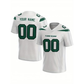 Customized Football Jersey - Personalized Team Name & Number, V-Neck Sportswear, Lightweight Summer Football Shirt with Bold Print, Casual or Team Uniform for Sports & Casual Wear