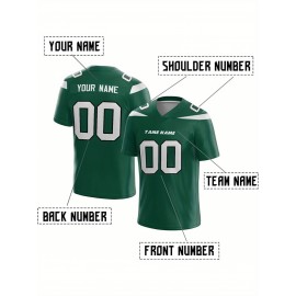 Customized Football Jersey - Personalized Team Name & Number, V-Neck Sportswear, Lightweight Summer Football Shirt with Bold Print, Casual or Team Uniform for Sports & Casual Wear