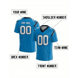 Customized Football Jersey - Personalized Team Name & Number, V-Neck Sportswear, Lightweight Summer Football Shirt with Bold Print, Casual or Team Uniform for Sports & Casual Wear