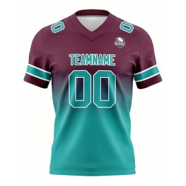 Customizable Women'S Football Jersey - Personalized Name, Number & Logo, Comfort Fit for Sports, Training & Casual Wear, Summer V-Neck T-Shirt with Bold Yellow & Red Design, Football Jersey, Nonelastic Fabric