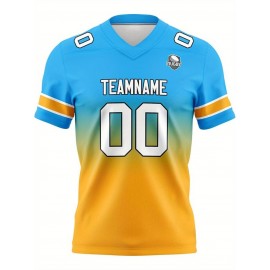 Customizable Women'S Football Jersey - Personalized Name, Number & Logo, Comfort Fit for Sports, Training & Casual Wear, Summer V-Neck T-Shirt with Bold Yellow & Red Design, Football Jersey, Nonelastic Fabric
