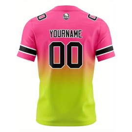 Customizable Women'S Football Jersey - Personalized Name, Number & Logo, Comfort Fit for Sports, Training & Casual Wear, Summer V-Neck T-Shirt with Bold Yellow & Red Design, Football Jersey, Nonelastic Fabric