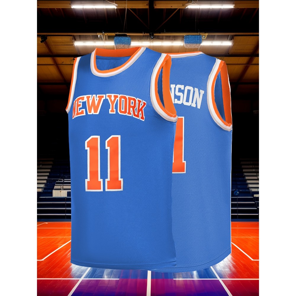 Men's #11 Embroidered Blue Basketball Jersey - Breathable, Sleeveless Sports Uniform for Outdoor Activities & Team Sports
