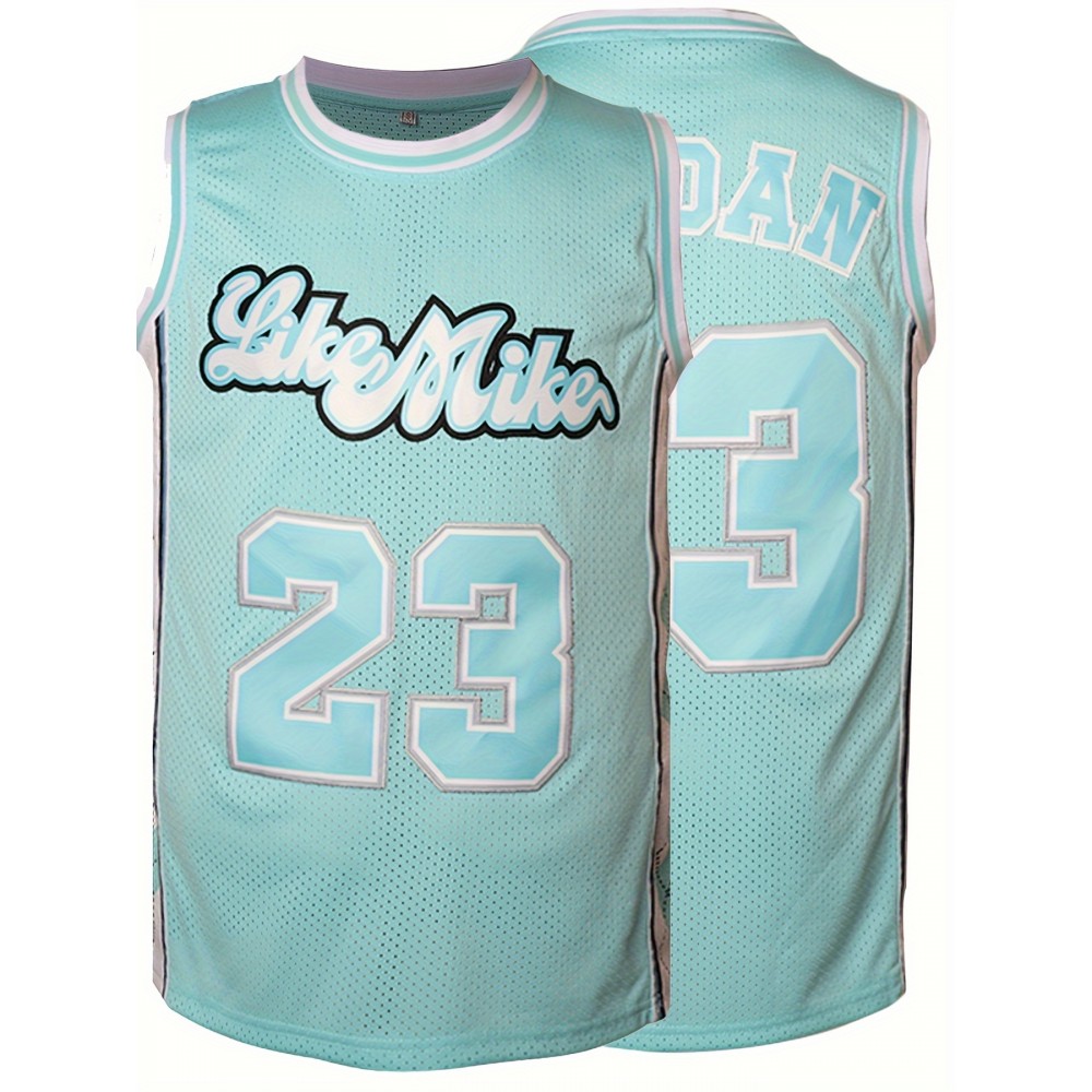 Stitched #23 Blue Basketball Jersey, Breathable, Sleeveless, Embroidered Uniform Shirt For Men, Perfect For Sports & Outdoor Activities Stitched #23 Blue Basketball Jersey, Breathable, Sleeveless, Embroidered Uniform Shirt For Men, Perfect For Sports & Outdoor Activities