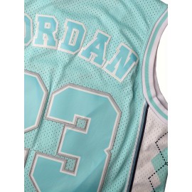 Stitched #23 Blue Basketball Jersey, Breathable, Sleeveless, Embroidered Uniform Shirt For Men, Perfect For Sports & Outdoor Activities