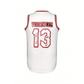 Men's #13 Embroidered Basketball Jersey Tank Top - Breathable Polyester, Round Neck, White with Blue & Red Accents, Sizes S-3XL, Perfect for Sports, Casual Wear, and Summer Activities