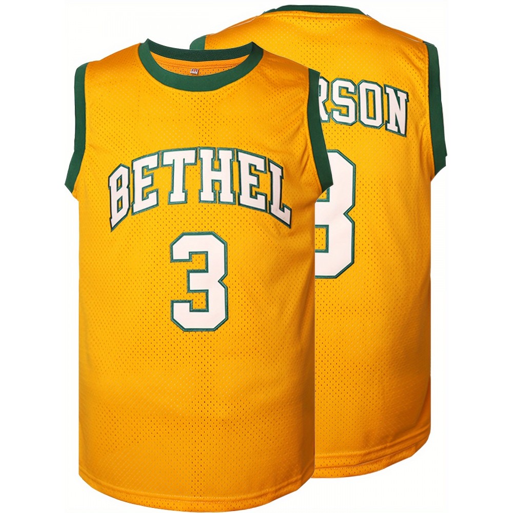 Stitched #3 Yellow Basketball Jersey, Breathable, Sleeveless, Embroidered Uniform Shirt For Men, Perfect For Sports & Outdoor Activities Stitched #3 Yellow Basketball Jersey, Breathable, Sleeveless, Embroidered Uniform Shirt For Men, Perfect For Sports & Outdoor Activities