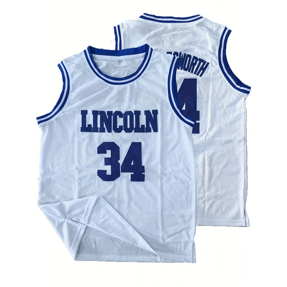Men's #34 for LincoLn Embroidered Basketball Jersey - Breathable Mesh Sleeveless Sports Shirt for All Seasons, Perfect for Team Sports & Outdoor Activities, Outdoor Activity Jersey | Casual Style Jersey | Durable Sportswear Men's #34 for LincoLn Embroidered Basketball Jersey - Breathable Mesh Sleeveless Sports Shirt for All Seasons, Perfect for Team Sports & Outdoor Activities, Outdoor Activity Jersey | Casual Style Jersey | Durable Sportswear