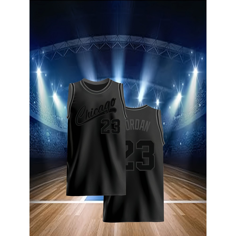 Men'S #23 Black Basketball Jeresys Stitched Name And Number S-3XL Men'S #23 Black Basketball Jeresys Stitched Name And Number S-3XL