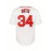 Men's #34 Miami-Inspired Baseball Jersey - V-Neck, Embroidered Name & Number, White & Red Striped Design, Loose Fit for Sports, Parties & Casual Wear