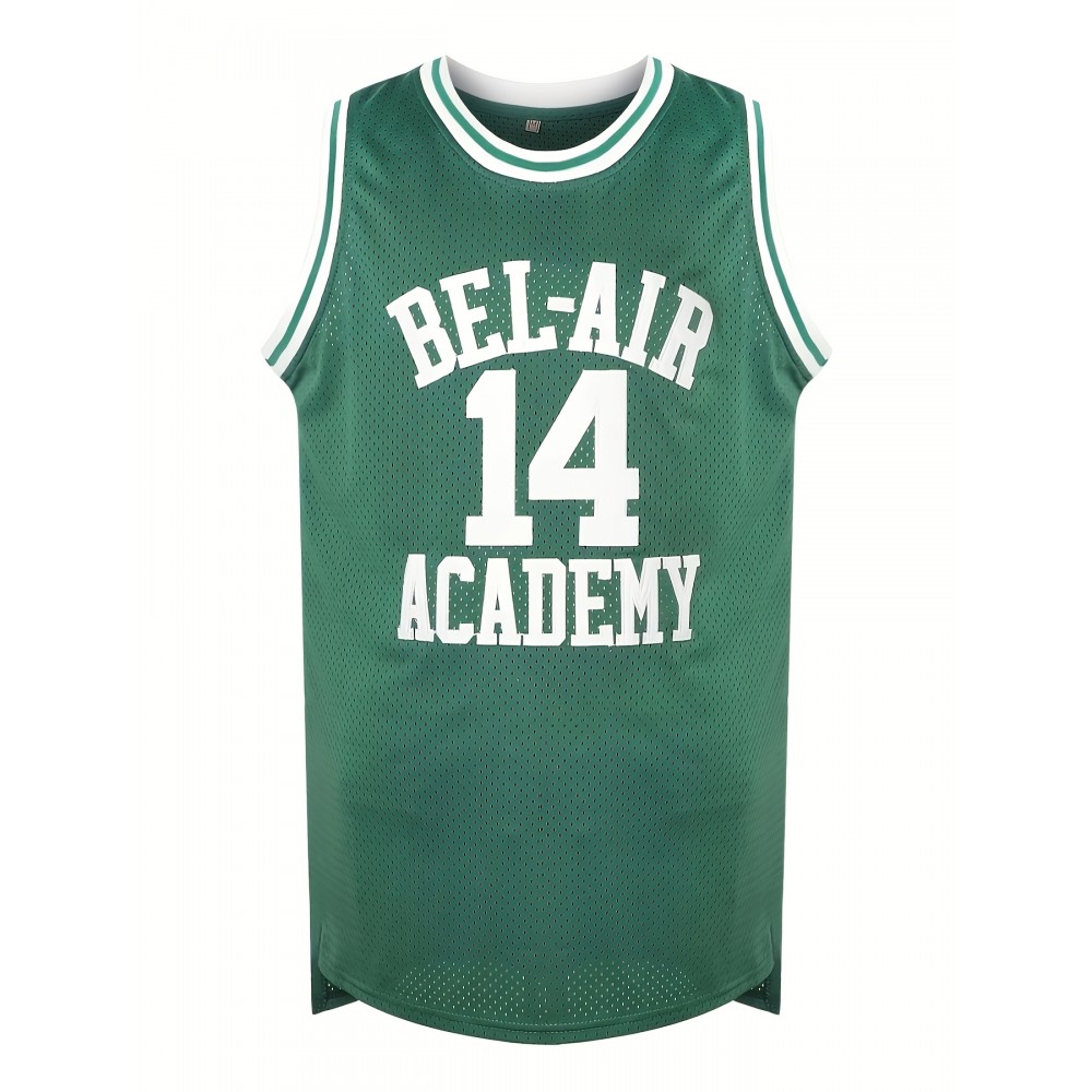 Men's #14 Green Basketball Jersey with Embroidered Name & Number, V-Neck Sleeveless Athletic Uniform for Team Sports & Parties, Polyester, Loose Fit, Sizes S-3XL Men's #14 Green Basketball Jersey with Embroidered Name & Number, V-Neck Sleeveless Athletic Uniform for Team Sports & Parties, Polyester, Loose Fit, Sizes S-3XL
