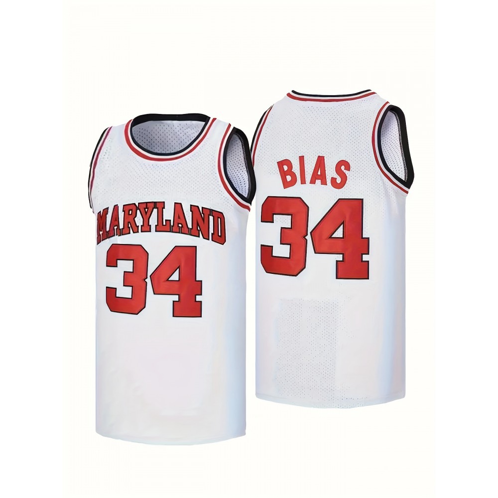 Men's #34 White Basketball Jeresys Stitched Name And Number S-3XL Men's #34 White Basketball Jeresys Stitched Name And Number S-3XL