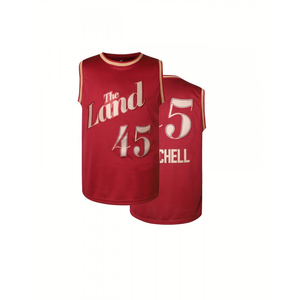 Men's #45 Maroon Basketball Jersey, 100% Polyester V-Neck Sports Sweatshirt with Embroidered Name & Number, Loose Fit Knit Fabric for Party, Team Sports, Halloween - Sizes S-3XL Men's #45 Maroon Basketball Jersey, 100% Polyester V-Neck Sports Sweatshirt with Embroidered Name & Number, Loose Fit Knit Fabric for Party, Team Sports, Halloween - Sizes S-3XL
