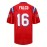 Men's #16 Red American Football Jersey - V-Neck, Name & Number, Polyester, Loose Fit for Sports, Parties & Team Activities