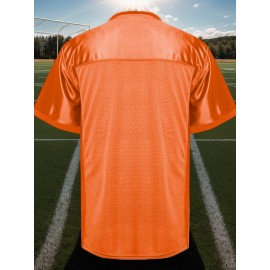 Men's Polyester Rugby Jersey | V-Neck, Breathable & Stretchy | Multi-Season Sports Top with Details | Ideal for Casual Wear & Team Sports | Machine Washable | Suitable for All Seasons