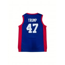 #47 Trump Throwback Blue USA Basketball Jersey
