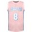 Men's #8-24 Embroidered Pink Basketball Jersey - Breathable, Sleeveless Sports Uniform for Outdoor Activities & Team Sports