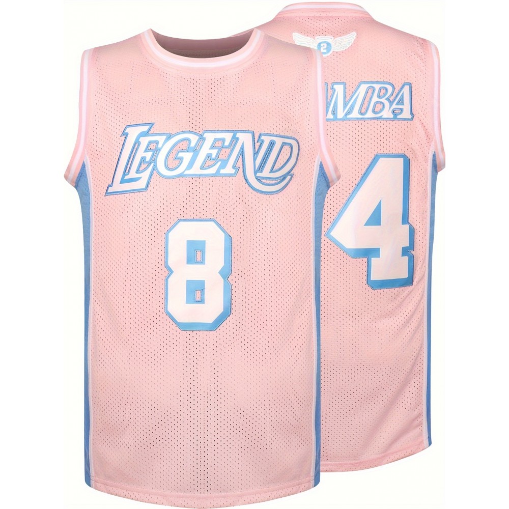 Men's #8-24 Embroidered Pink Basketball Jersey - Breathable, Sleeveless Sports Uniform for Outdoor Activities & Team Sports Men's #8-24 Embroidered Pink Basketball Jersey - Breathable, Sleeveless Sports Uniform for Outdoor Activities & Team Sports