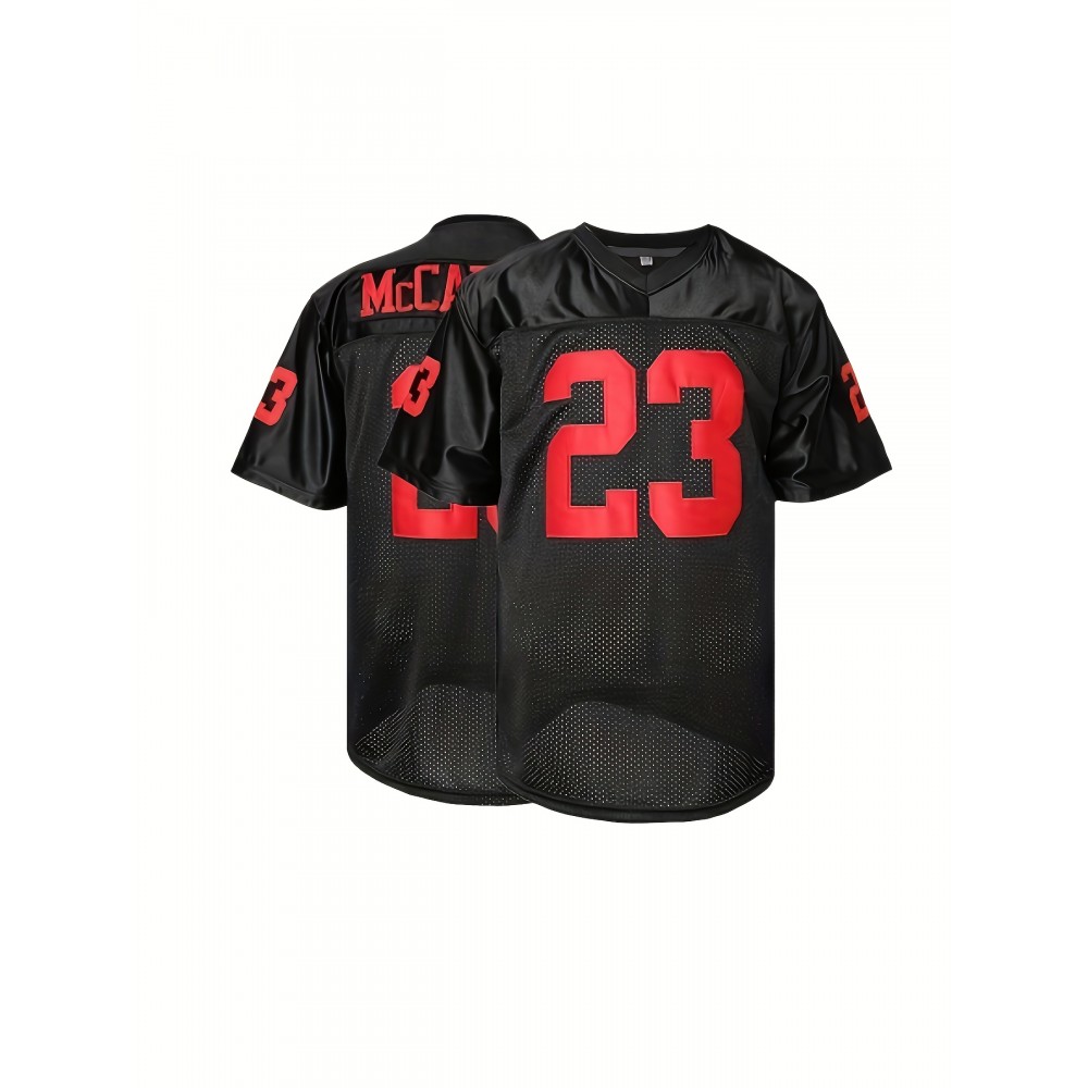 Men'S Retro #23 Black Football Jersey Name & Number Graphic