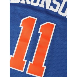 Men's #11 Embroidered Blue Basketball Jersey - Breathable, Sleeveless Sports Uniform for Outdoor Activities & Team Sports
