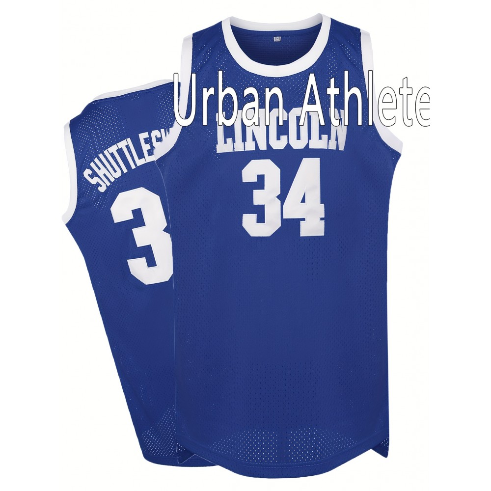 Men's #34 Basketball Jersey - Breathable Sleeveless Embroidered Uniform, Loose Fit for Sports & Outdoor Activities, Machine Washable, All-Season Comfort (Blue/White/Red), Basketball Gear, Team Apparel, Sporty Look, Durable Sportswear Men's #34 Basketball Jersey - Breathable Sleeveless Embroidered Uniform, Loose Fit for Sports & Outdoor Activities, Machine Washable, All-Season Comfort (Blue/White/Red), Basketball Gear, Team Apparel, Sporty Look, Durable Sportswear