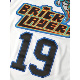 All Stitched 19 White Basketball Jersey, Breathable, Sleeveless, Embroidered Uniform Shirt for Men, Perfect for Sports & Outdoor Activities