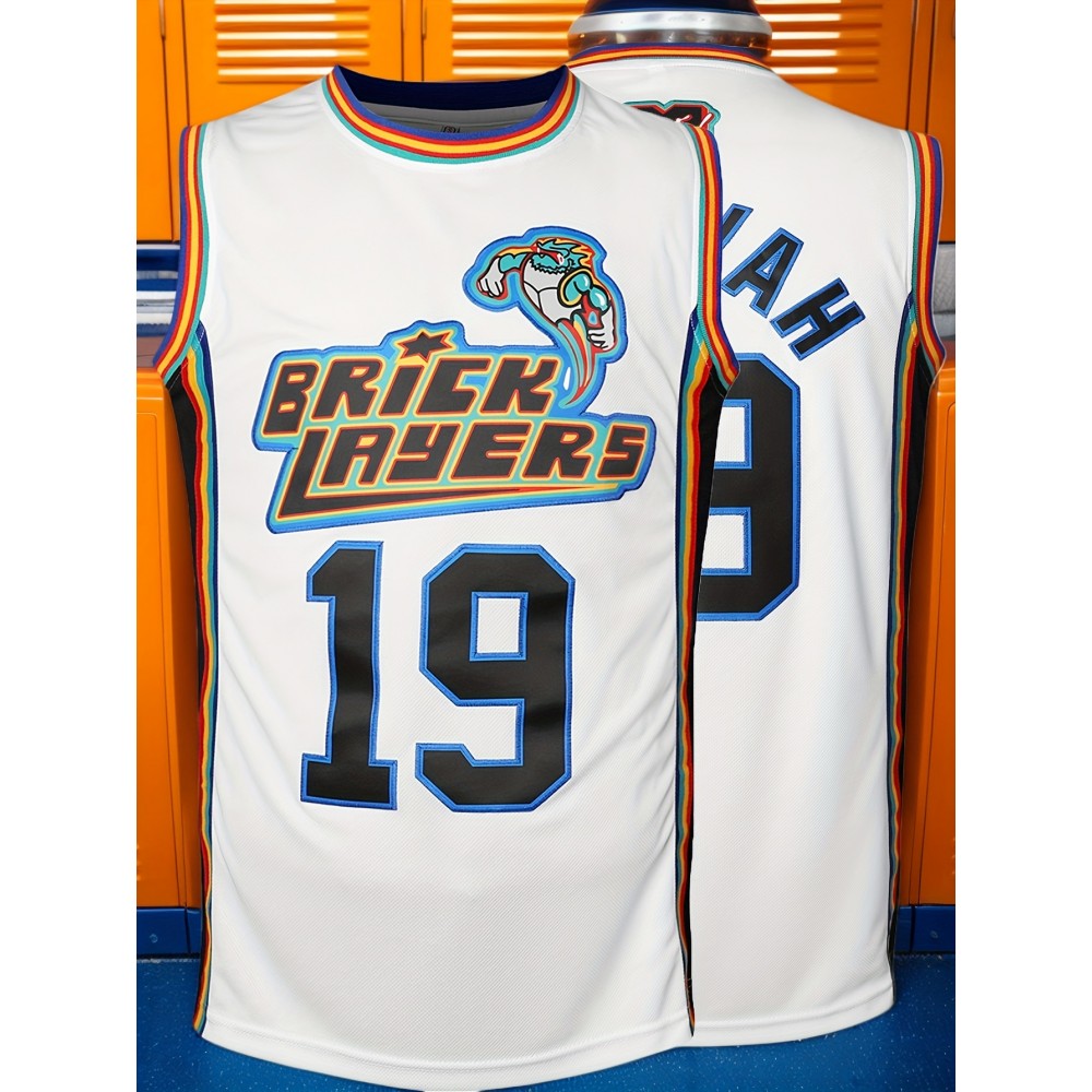 All Stitched 19 White Basketball Jersey, Breathable, Sleeveless, Embroidered Uniform Shirt for Men, Perfect for Sports & Outdoor Activities All Stitched 19 White Basketball Jersey, Breathable, Sleeveless, Embroidered Uniform Shirt for Men, Perfect for Sports & Outdoor Activities