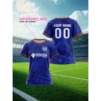 Customizable Women'S Plus Size Football Jersey - Personalized Name & Number, Lightweight Breathable Fabric, Vibrant Soccer Stadium Design for Outdoor Sports & Casual Wear, Soccer Jersey, PLUS SIZE