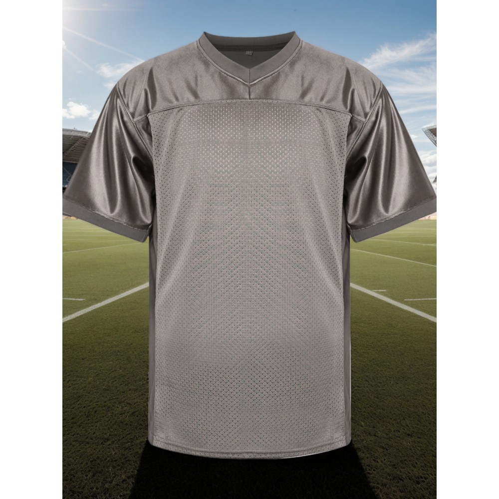 Men's Polyester Rugby Jersey | V-Neck, Breathable & Stretchy | Multi-Season Sports Top with Details | Ideal for Casual Wear & Team Sports | Machine Washable | Suitable for All Seasons